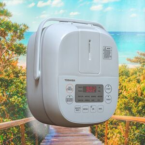 Toshiba TRCS02 Rice Cooker 3 Cup 8 Presets LED Display 460W No Inner Pot Reheat